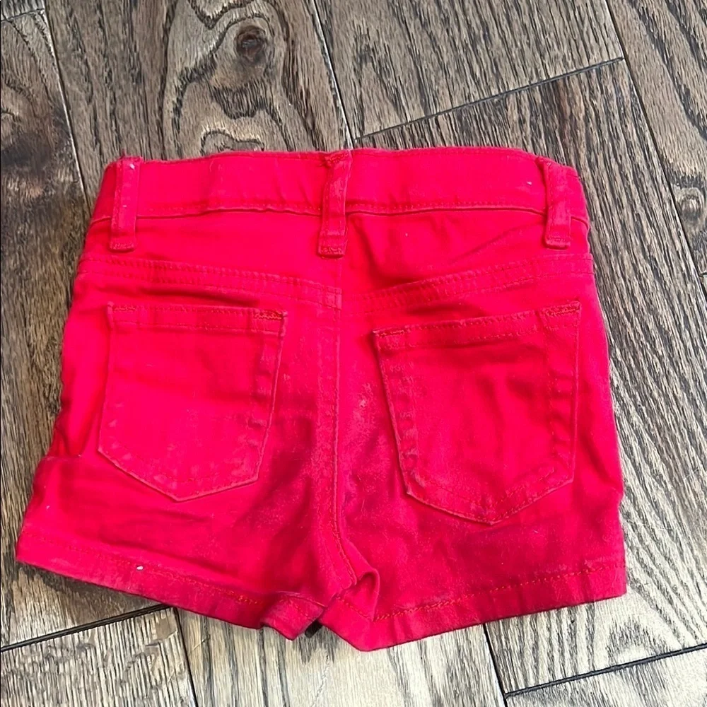 Bright Red Jean Shorts with Cuffed Hem adriano goldschmied kids 2T